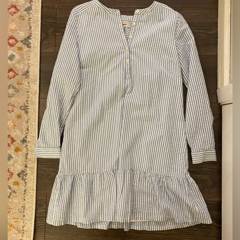 Loft striped seersucker shirt dress